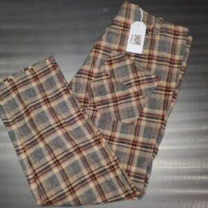 A Shirt Thing 100% Cotton Griffin Flannel Pants Brown Multi Plaid Large NWT